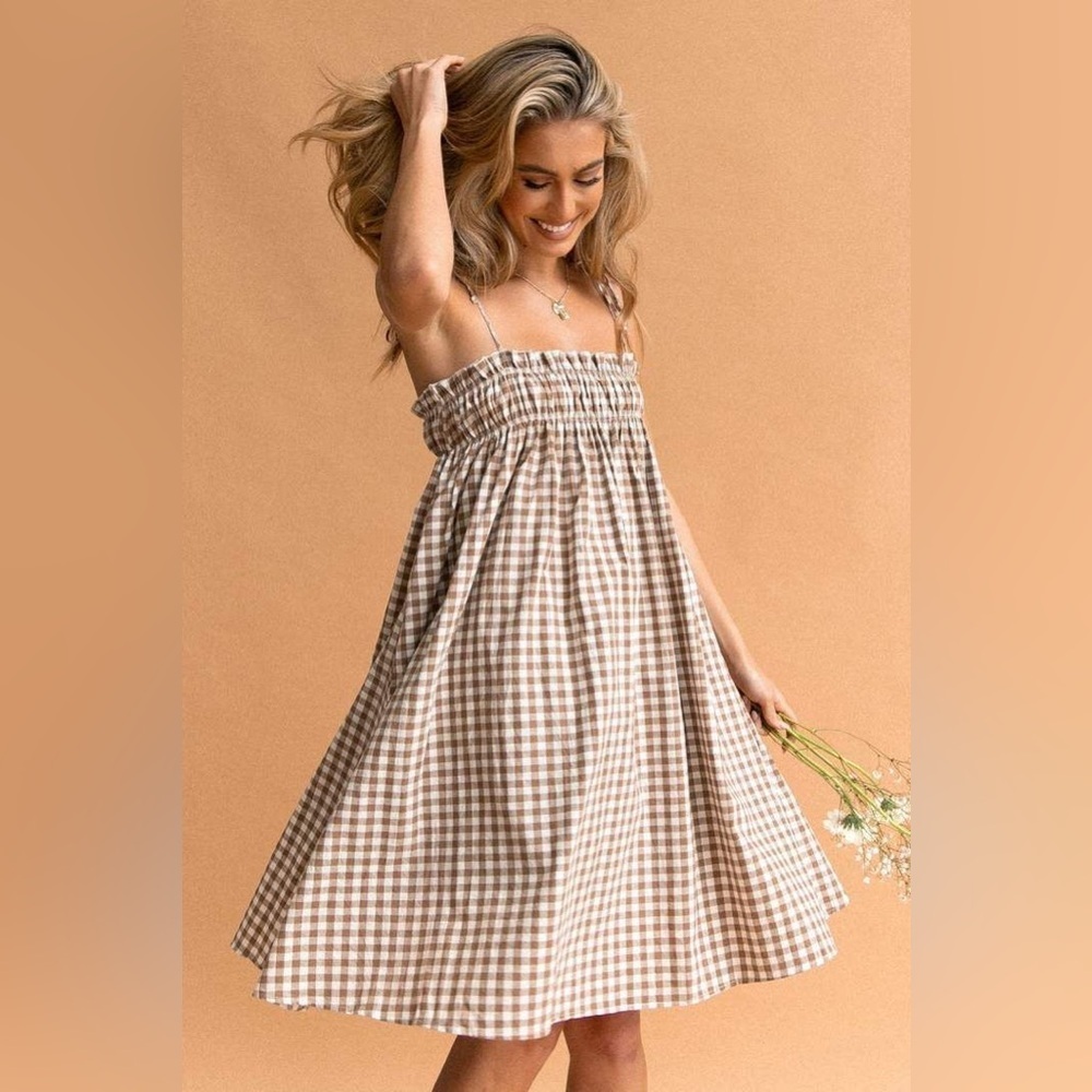 Petal & Pup Brown Gingham Dress